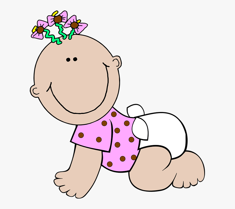 Baby Girl Polka Dot Clip Art At Clker - Baby Girl Clipart, Transparent Clipart