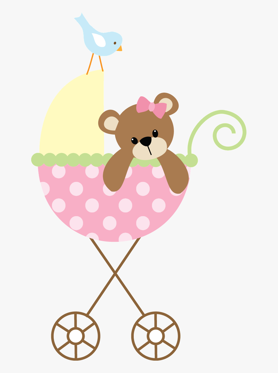 Baby Clipart Girl Cute Pink Baby Carriage - Gender Neutral Baby Clipart, Transparent Clipart