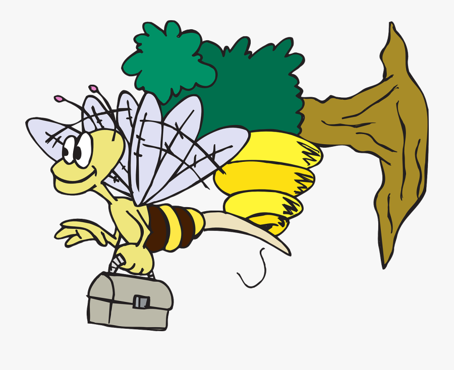 Home Lunch Clipart - Bee Going To Work, Transparent Clipart