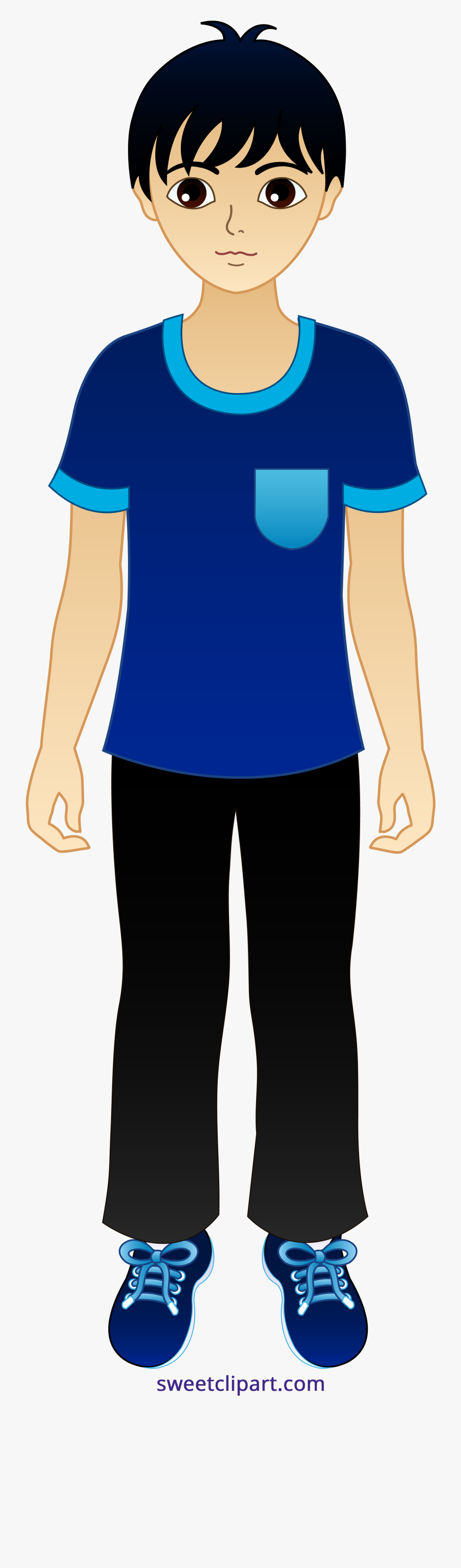 Vector Boy Clipart - Cartoon Boy Brown Hair, Transparent Clipart