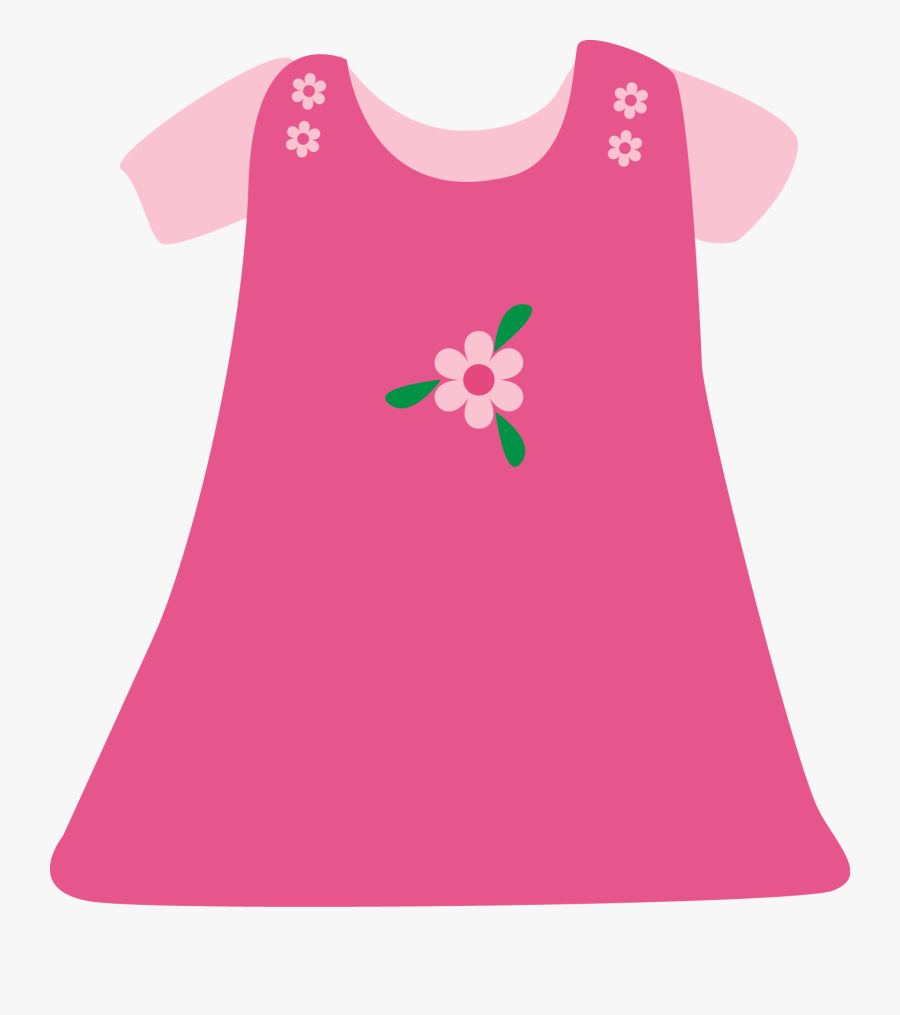 Baby Girl Pink Dress - Clip Art Girl Dress, Transparent Clipart