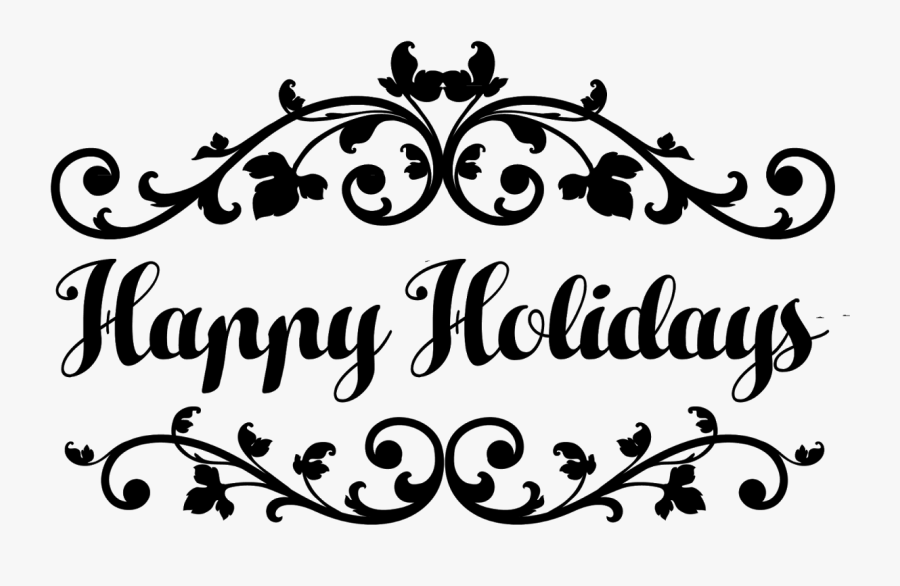 Clip Art Happy Holidays Lettering - Calligraphy, Transparent Clipart