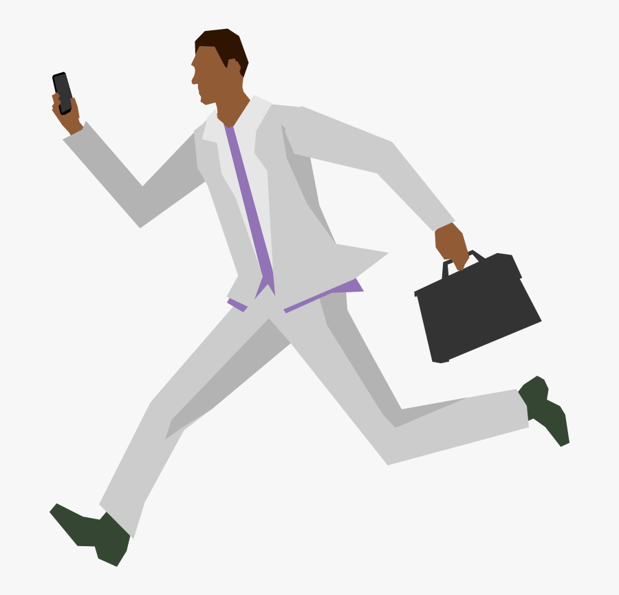 African Man Running - Hombre De Negocios Dibujo, Transparent Clipart