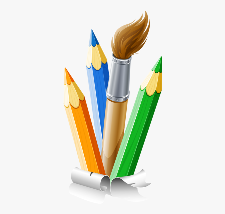Crayons Ecole Scrap Couleurs - Pencils And Brushes Png, Transparent Clipart
