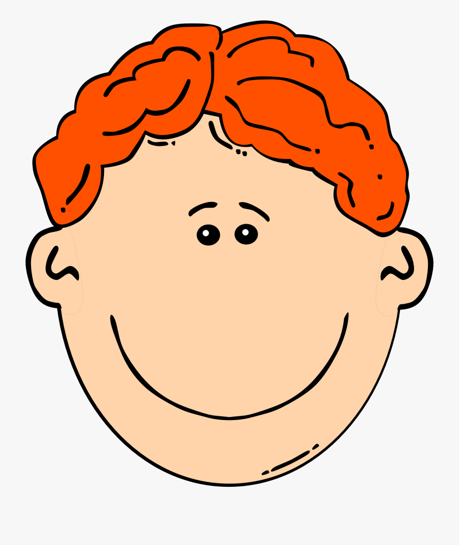 Smiling Red Head Boy Svg Clip Arts - Red Hair Clipart, Transparent Clipart