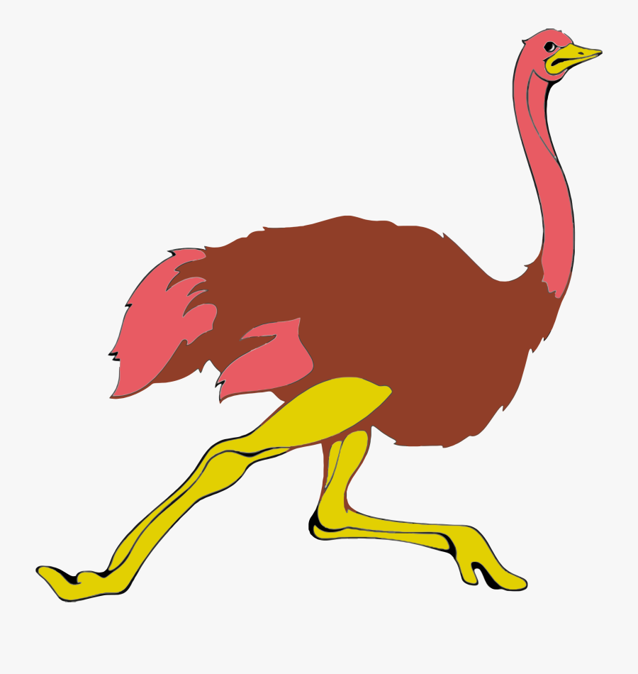Clipart - Running Ostrich Clipart, Transparent Clipart