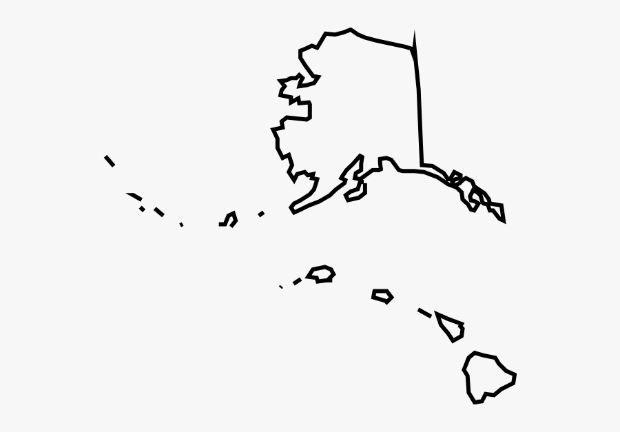 Alaska And Hawaii Outline Map, Transparent Clipart