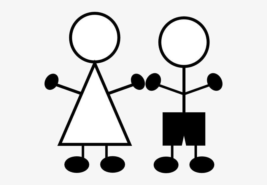 Stick Figure Boy And Girl Clipart, Transparent Clipart
