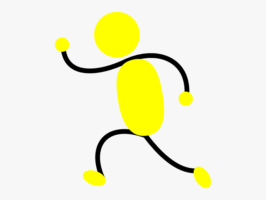 Yellow Man Running Left Clip Art - Stick Figure Running Left, Transparent Clipart