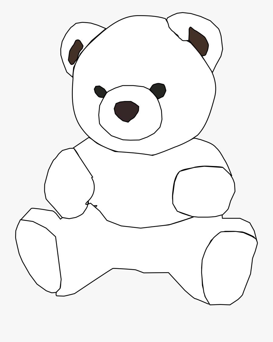 Teddy Bear Black White Line Art - Teddy Bear Images For Black And White, Transparent Clipart