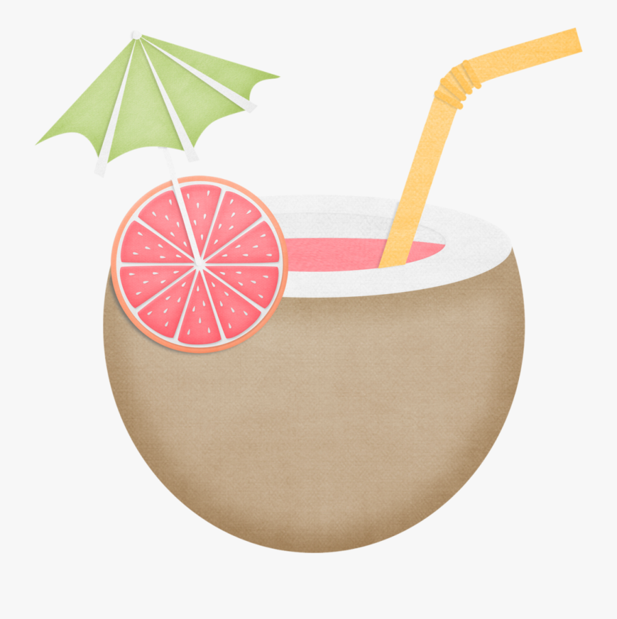 Hawaii Clipart Coconut Drink - Noix De Coco Cocktail Dessin, Transparent Clipart
