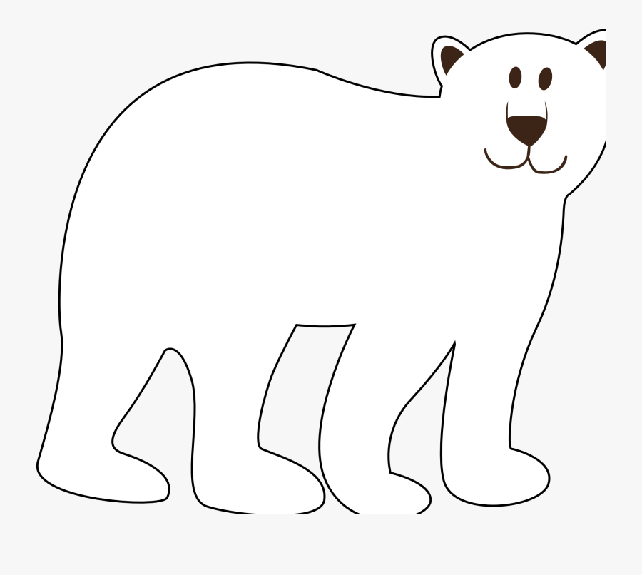 Colorful Animal Polar Bear Black White Line Art Coloring, Transparent Clipart