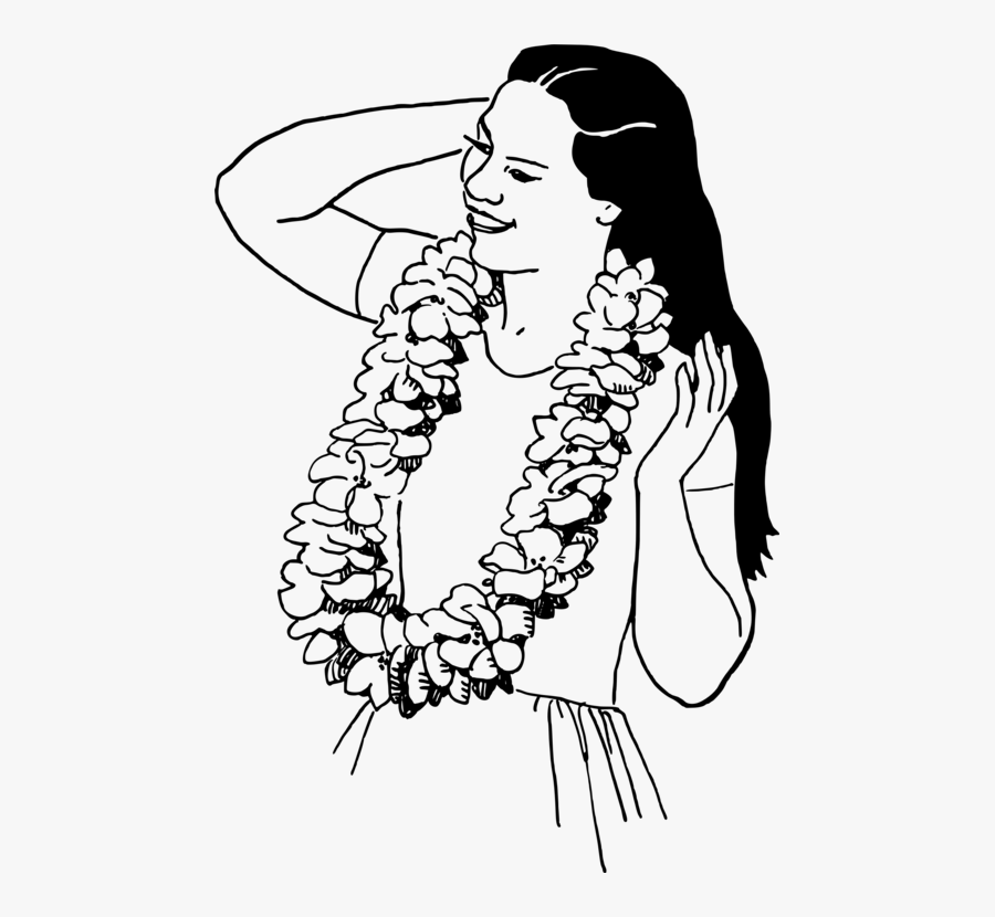 Hawaiian Language Lei Drawing Download Cc0 - Hawaiian Lei Drawing, Transparent Clipart