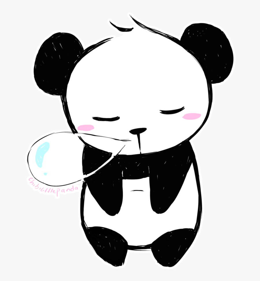Cute Teddy Bear Clipart Black And White - Panda Anime Transparent, Transparent Clipart