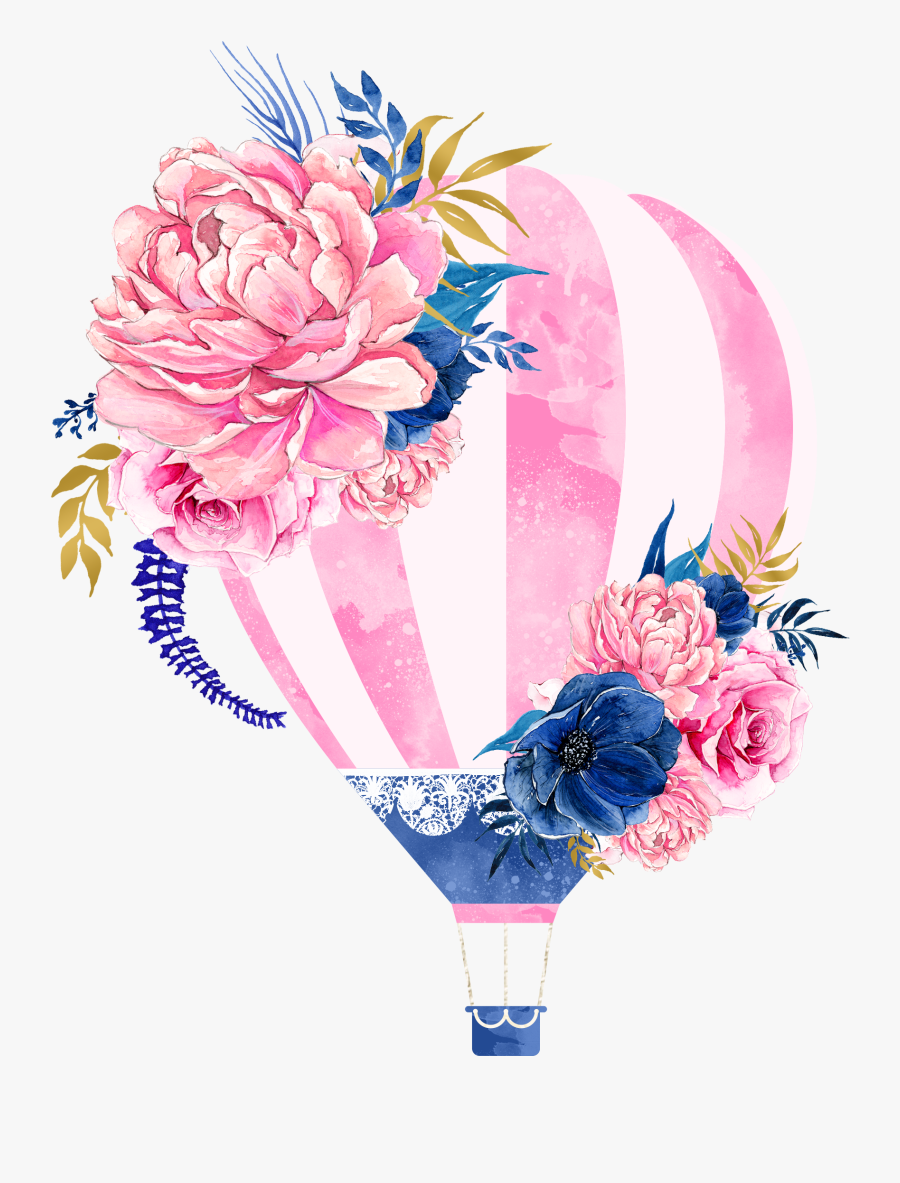 Flowers Hot Flower Balloon Air Free Clipart Hd Clipart - Hot Air Balloons Floral, Transparent Clipart