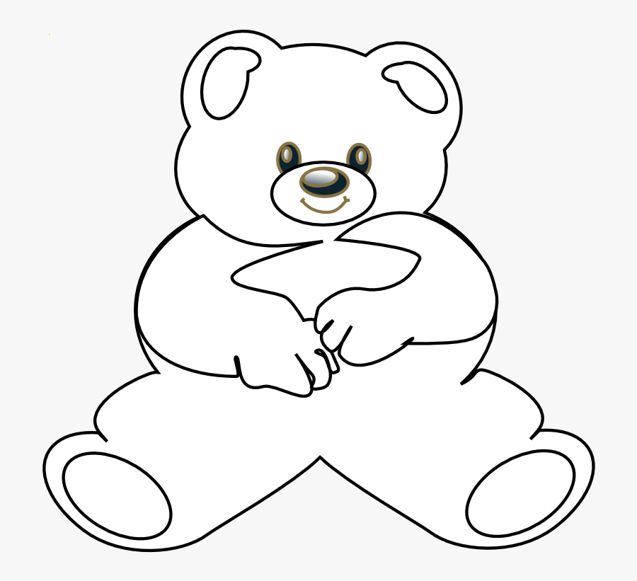 12932 3319 Bear Black White Line Teddy Bear Animal - Teddy Bear, Transparent Clipart