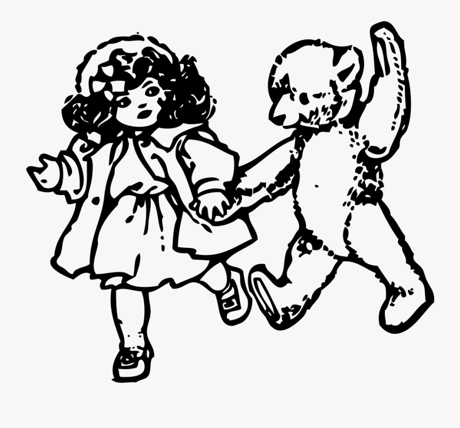 Emotion,art,monochrome Photography - Doll And Bear, Transparent Clipart