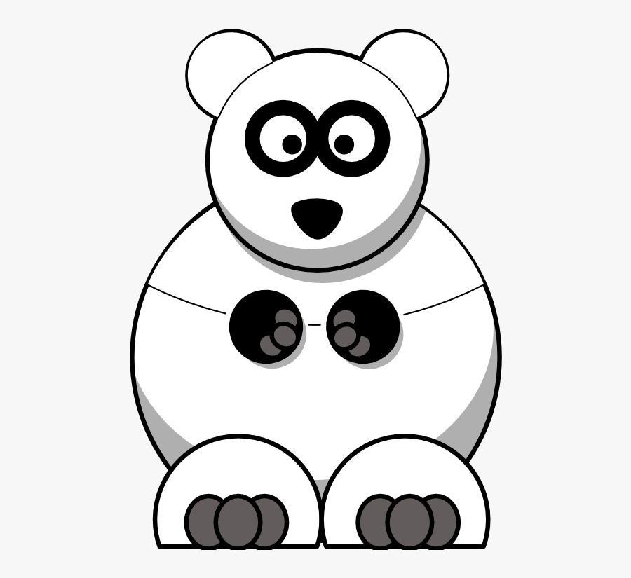 Clip Art Panda Bear - Clip Art Cartoon Polar Bear, Transparent Clipart