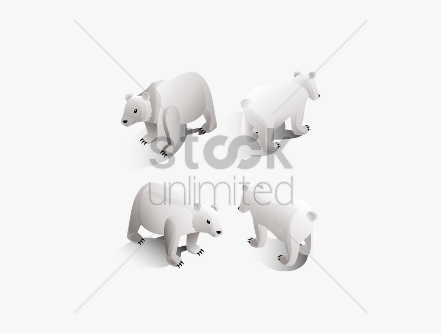 Polar Bear Clipart Side View - Isometric Polar Bear, Transparent Clipart