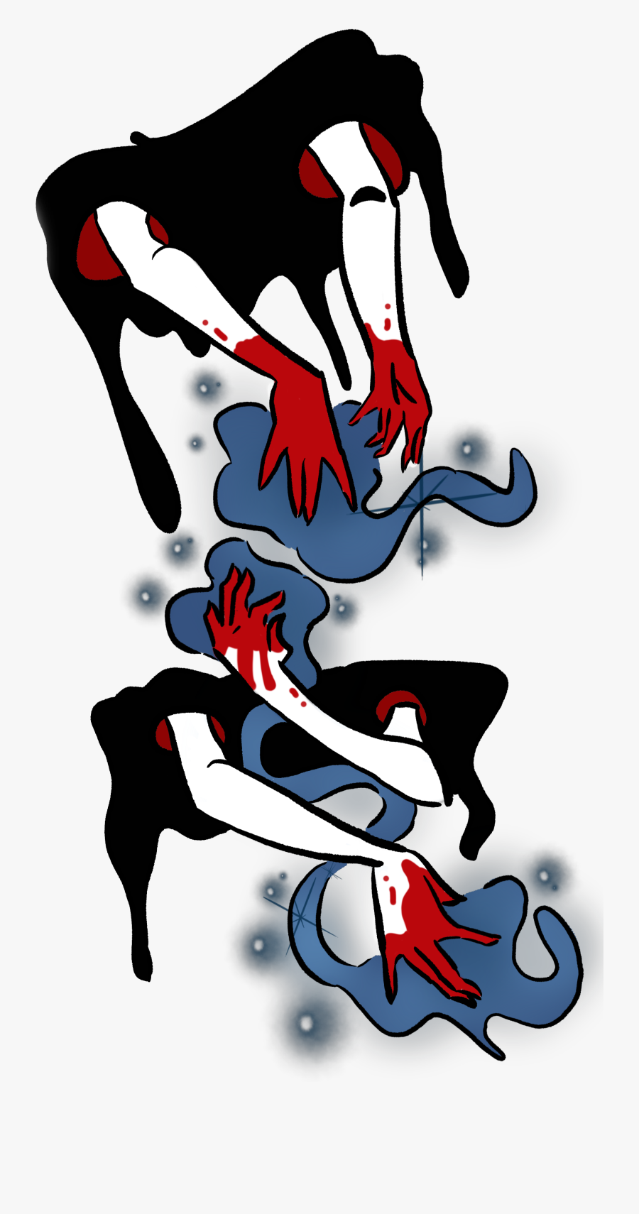 Creepy Hands Sparkle T Shirt Clipart , Png Download - Cartoon, Transparent Clipart