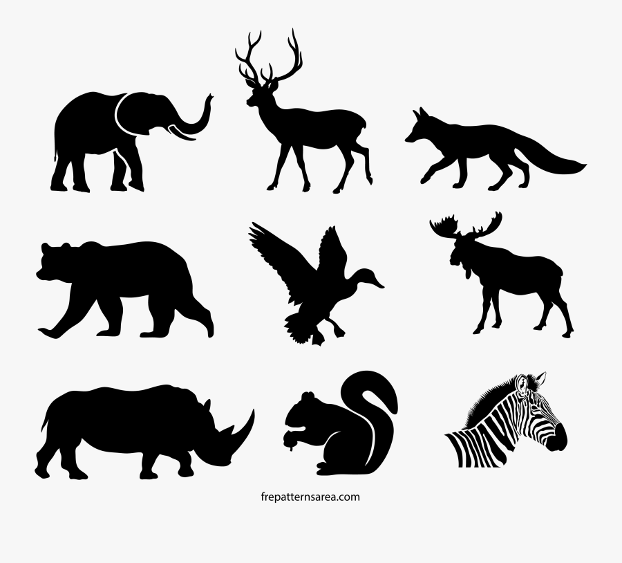 Black Bear Clipart Stencil Pattern - Animal Stencil Cut Outs, Transparent Clipart