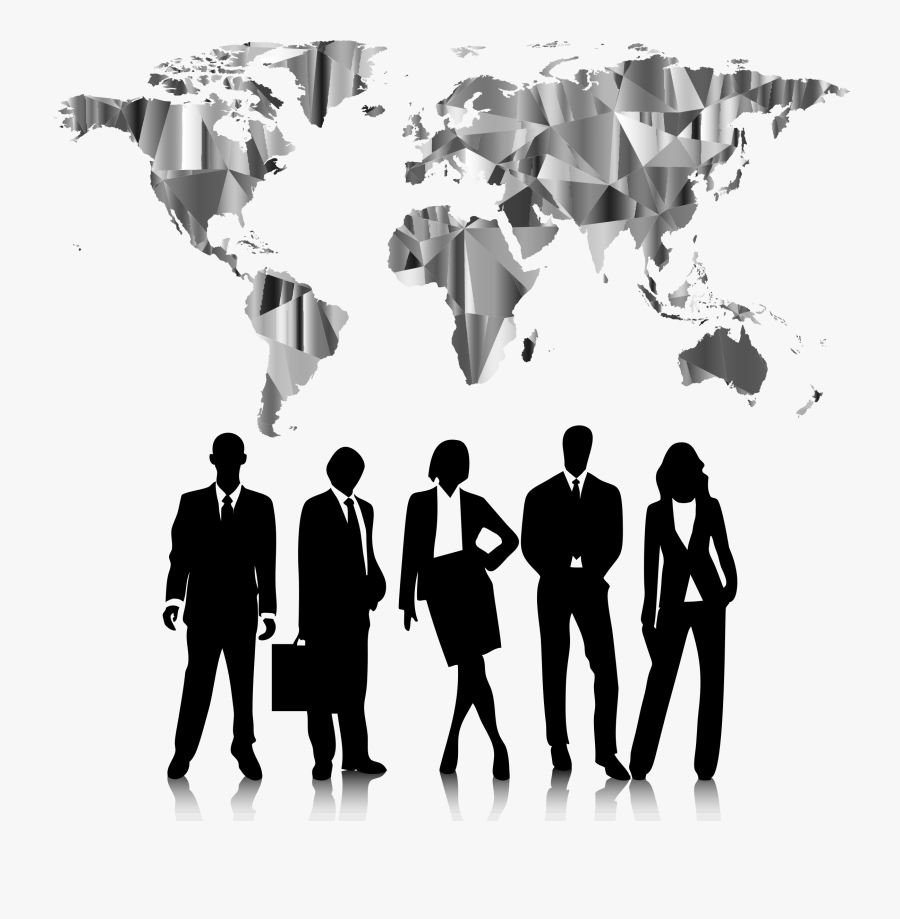 Standing,human Behavior,organization - Silhouette Business People Png, Transparent Clipart