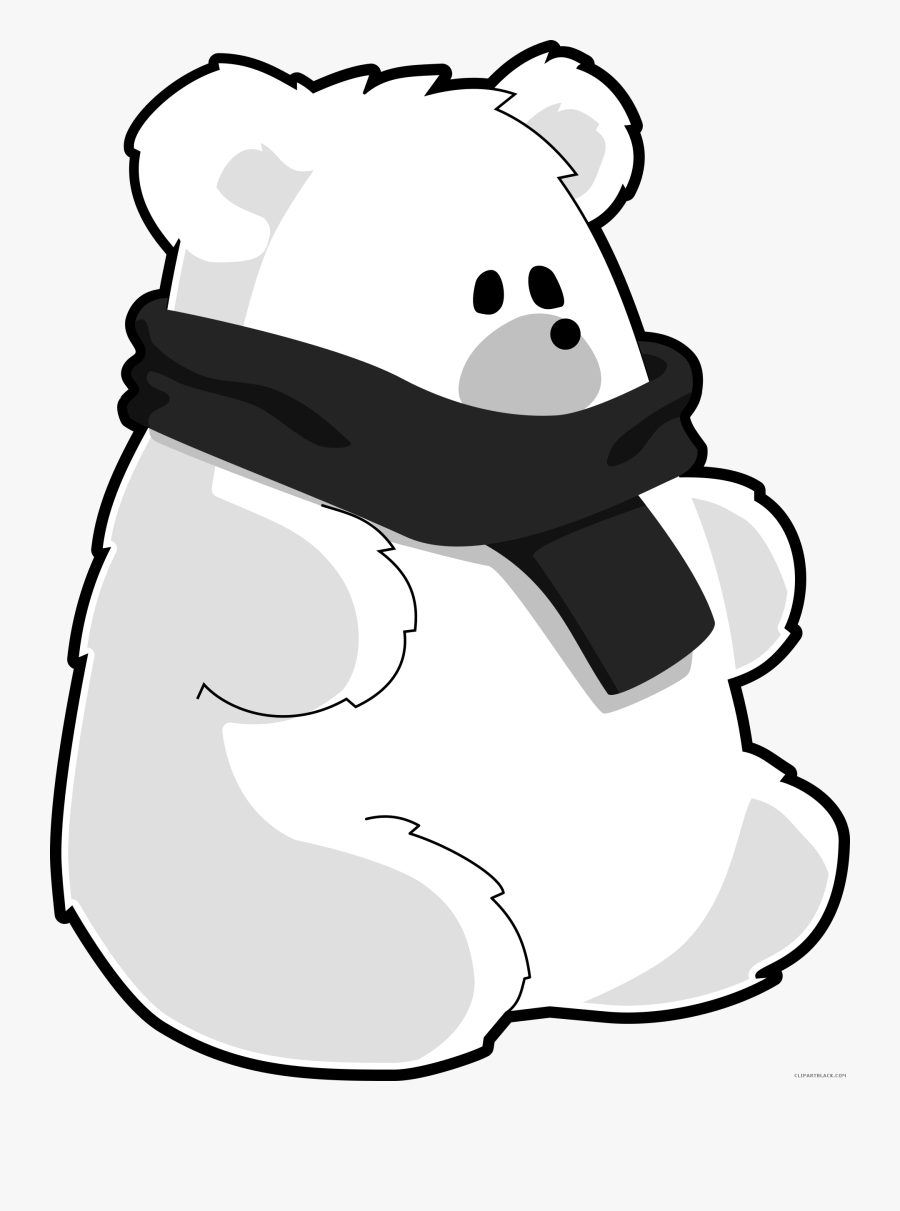 High Quality Bear Animal Free Black White Clipart Images - Cartoon Polar Bear Transparent Background, Transparent Clipart