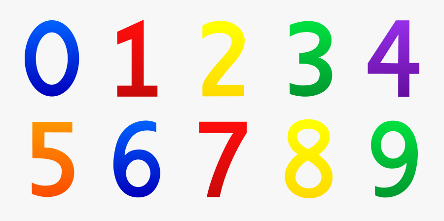 Colorful Set Of Numbers 0 - Numbers Clipart, Transparent Clipart