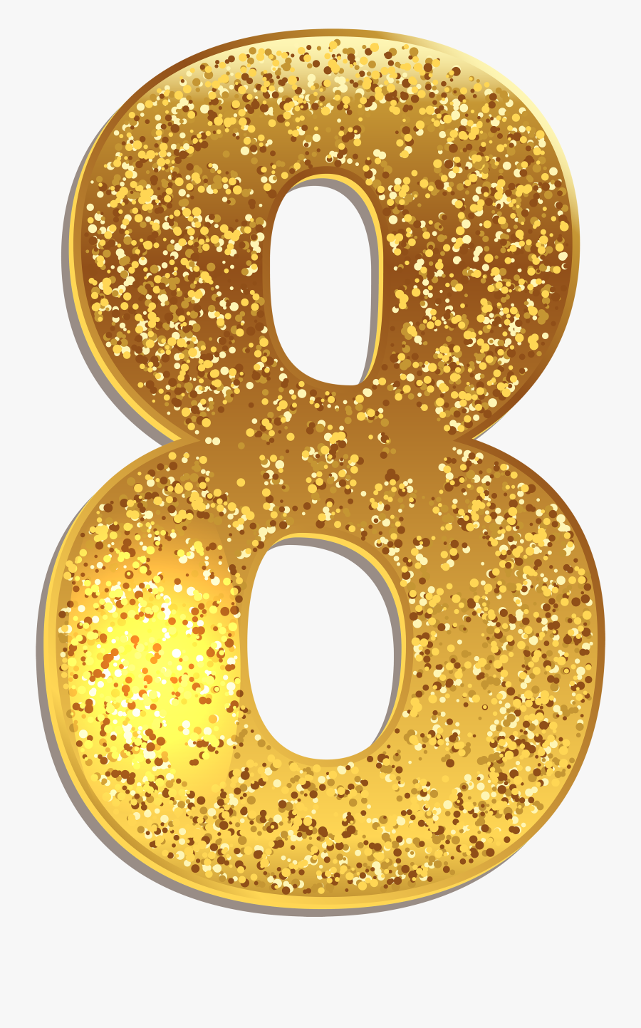 Number Eight Shining Png - Transparent Background Gold Numbers, Transparent Clipart