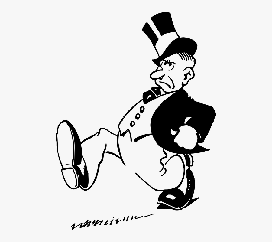 An Interview With The Man - Rich Person Cartoon Black And White, Transparent Clipart