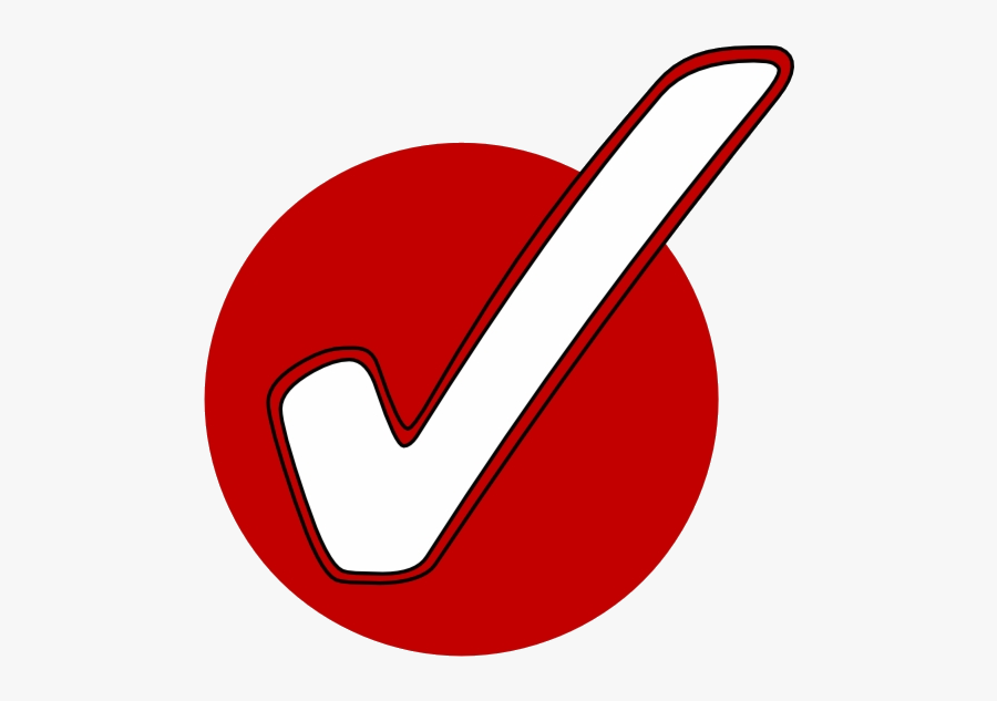Check Red Clip Art At Clker Clipart Free Transparent - Transparent Background Red Tick, Transparent Clipart