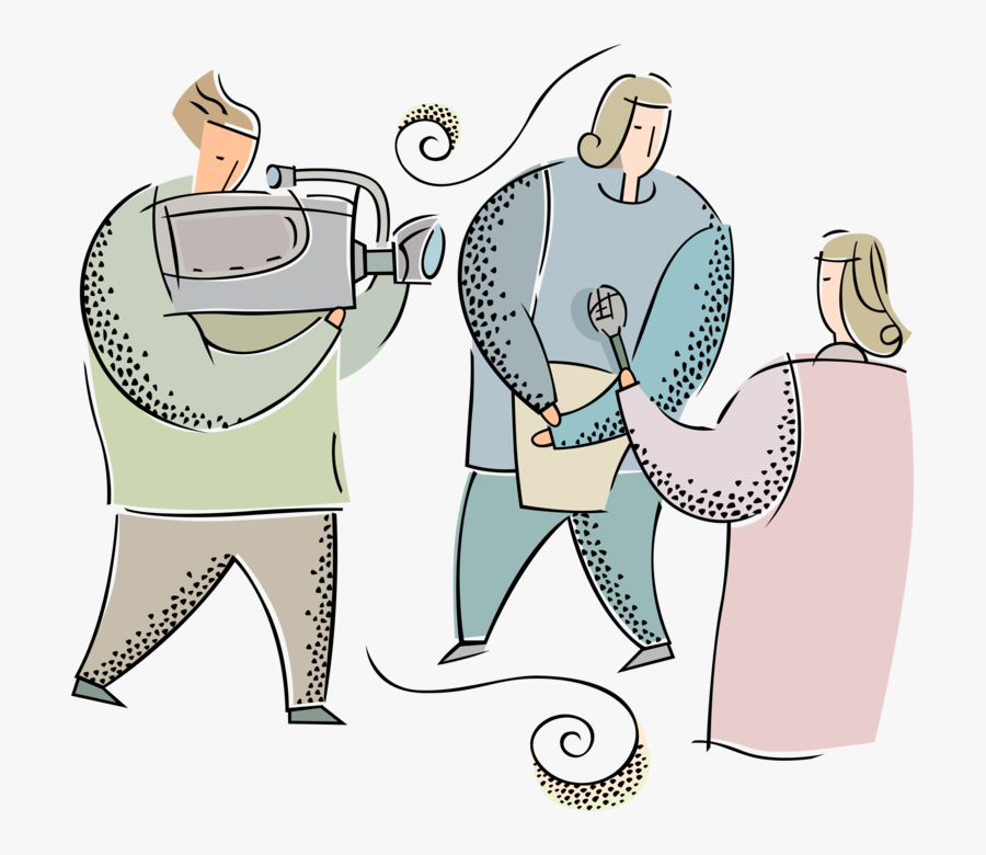 Reporter Conducts Interview With Guest - Cartoon, Transparent Clipart
