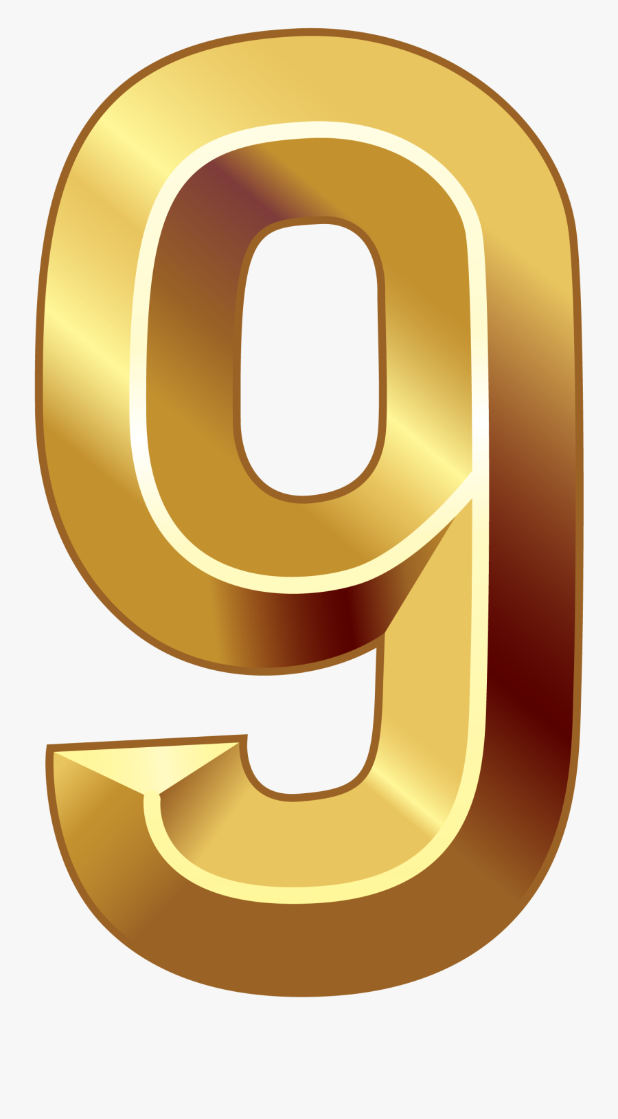 Gold Number, Clipart Images, Art Things, Knots, Numbers, - Gold Number Nine, Transparent Clipart