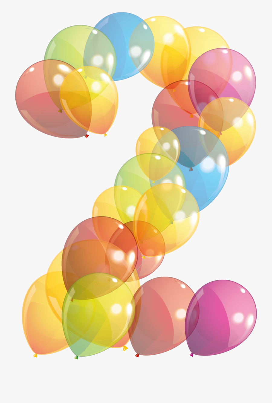 Transparent Two Number Of Balloons Png Clipart Image - Шарики На Прозрачном Фоне, Transparent Clipart