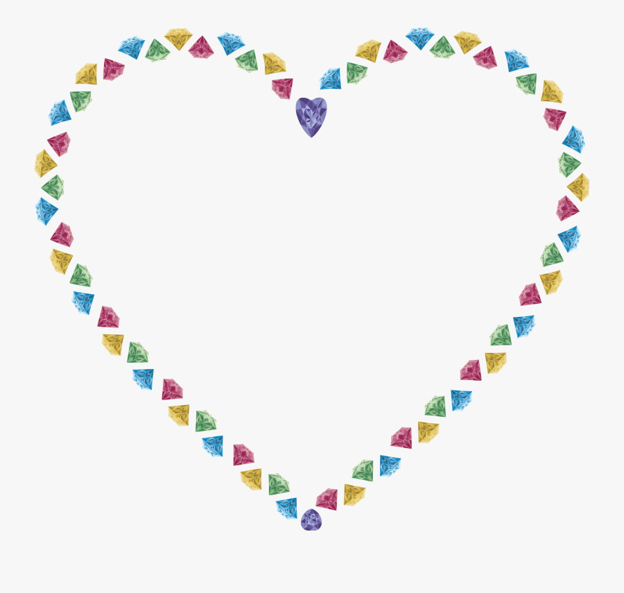 Gold Glitter Heart Clipart - Heart Outline With Flower, Transparent Clipart