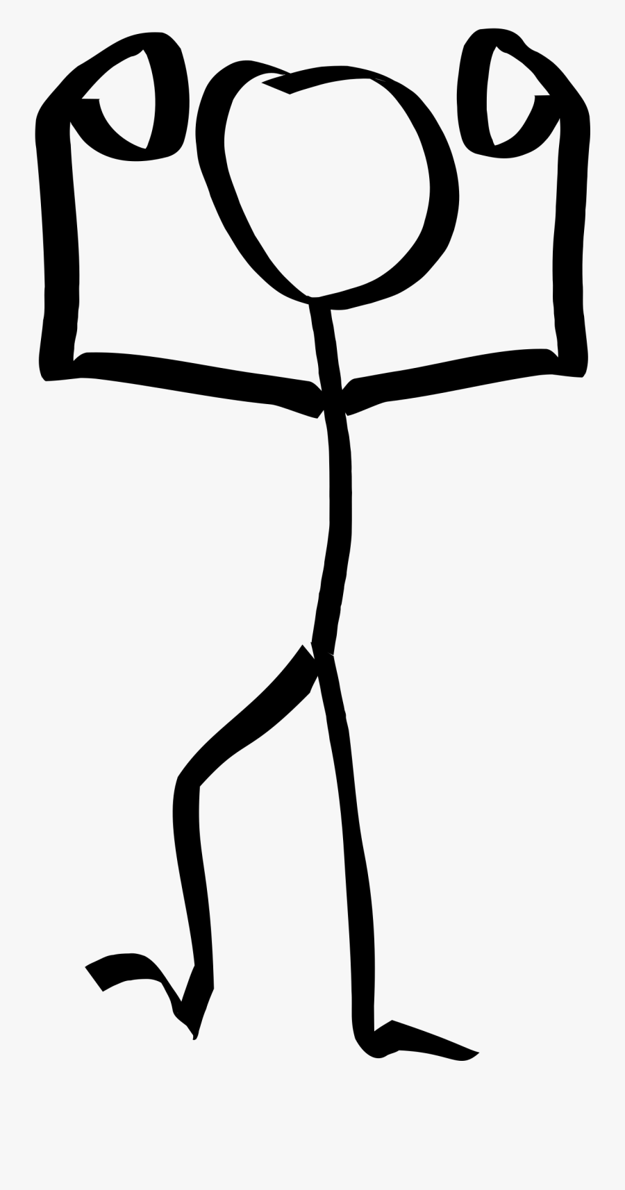 Clipart Of Flex, Bicep And Bicep Flex - Matchstick Man, Transparent Clipart