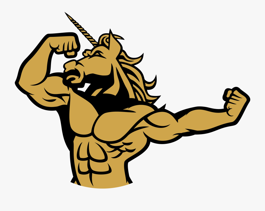 Banner Black And White Stock Muscles Clipart Muscular - Muscle Unicorn Clipart, Transparent Clipart