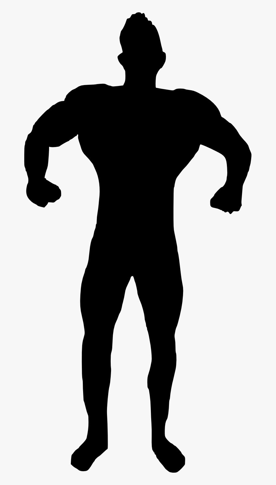 Muscle Man Silhouette Clipart - Silhouette Of Bodybuilder Png, Transparent Clipart