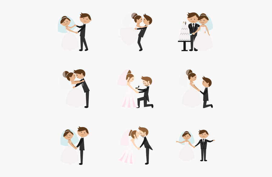 Couple Free Svg - Wedding Couple Cartoon Png, Transparent Clipart