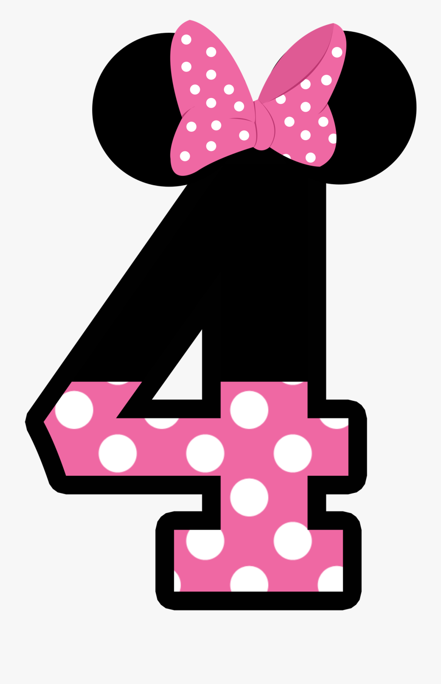 Number Clipart Minnie Mouse Minnie Mouse 4 Png , Free Transparent