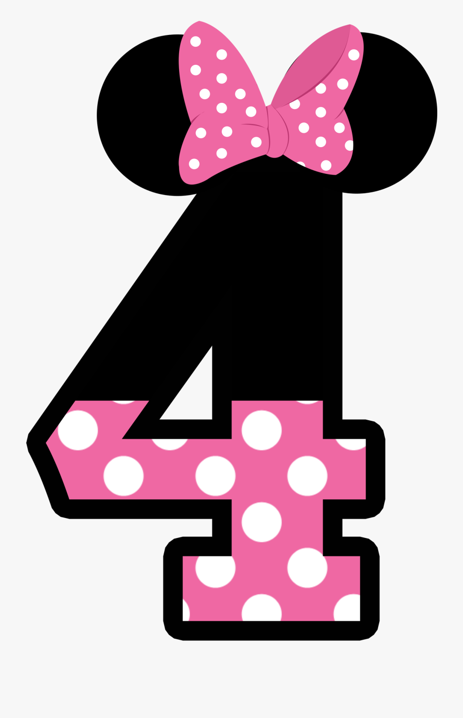 Number Clipart Minnie Mouse - Minnie Mouse 4 Png, Transparent Clipart