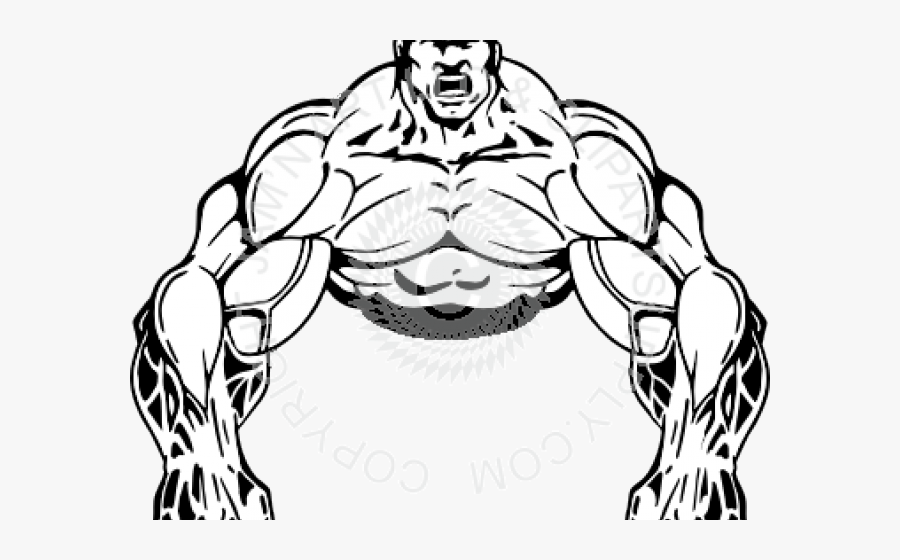 Bodybuilding Clipart Muscle Man - Transparent Muscular Arms Cartoon Png, Transparent Clipart