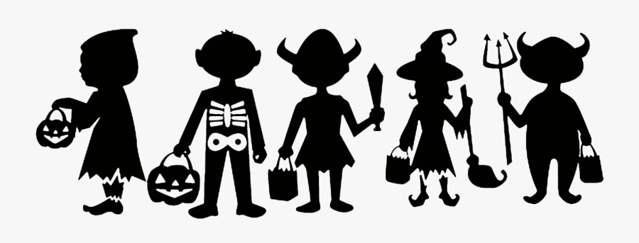 High School Students Should Be Allowed To Celebrate - Trick Or Treaters Silhouette, Transparent Clipart