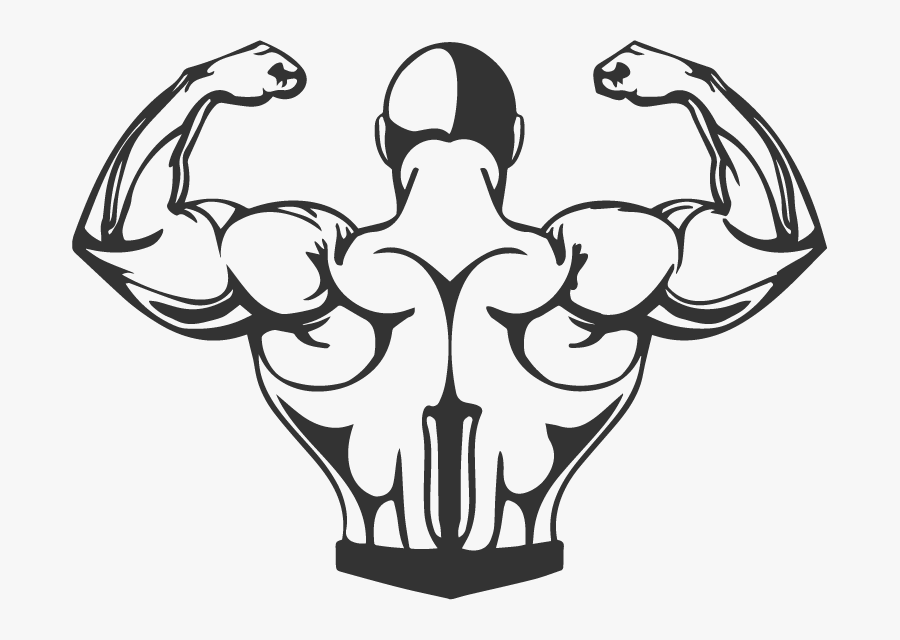 Guy Thinking Png -muscle Drawing Png - Body Builder Back Clipart, Transparent Clipart