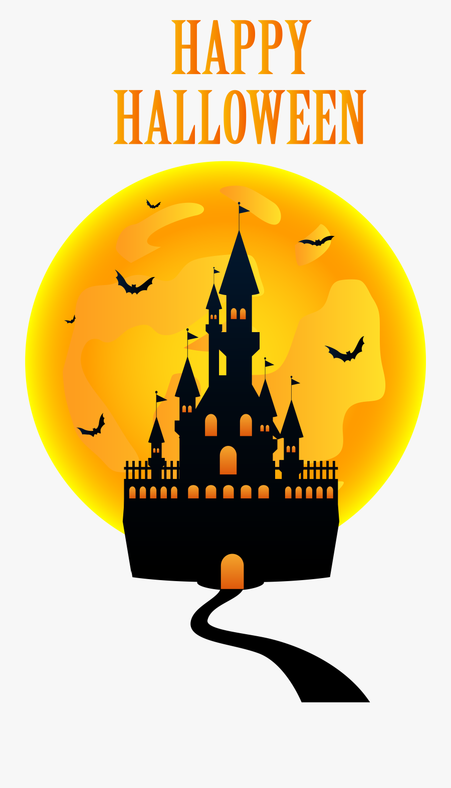 Happy Halloween With Castle Png Clip Art Imageu200b - Clip Art, Transparent Clipart
