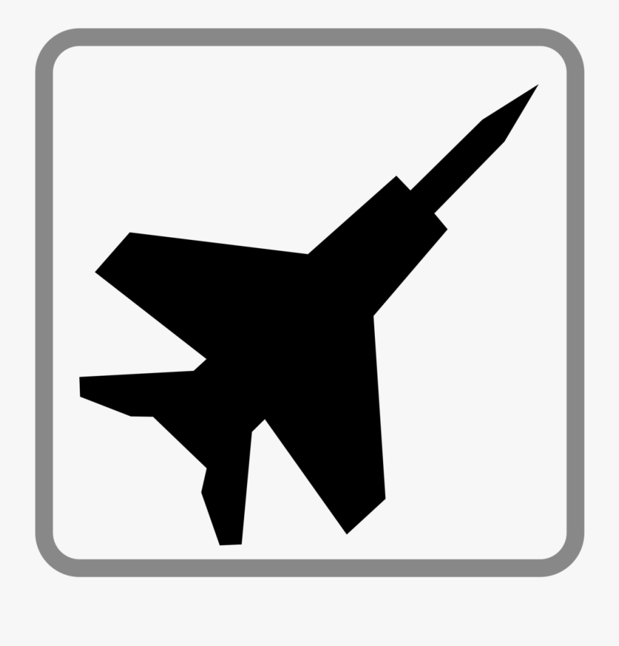 Fighter Jet Black Icon - Jet Black & White, Transparent Clipart