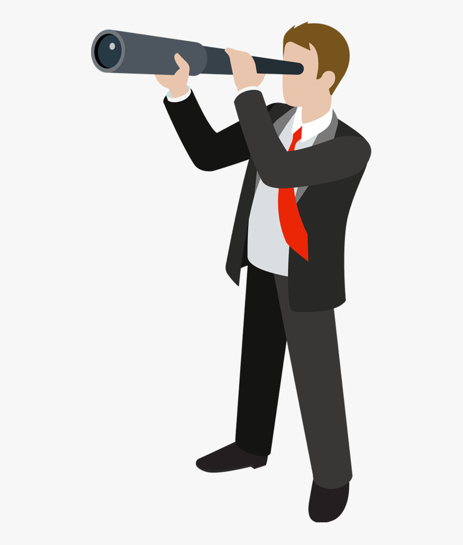 Transparent Business Clip Art - Person Looking Through Telescope Clipart, Transparent Clipart