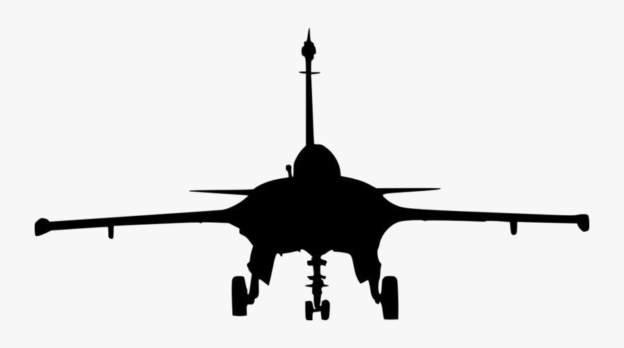 Fighter Plane Front View Silhouette - Fighter Jet Front View, Transparent Clipart