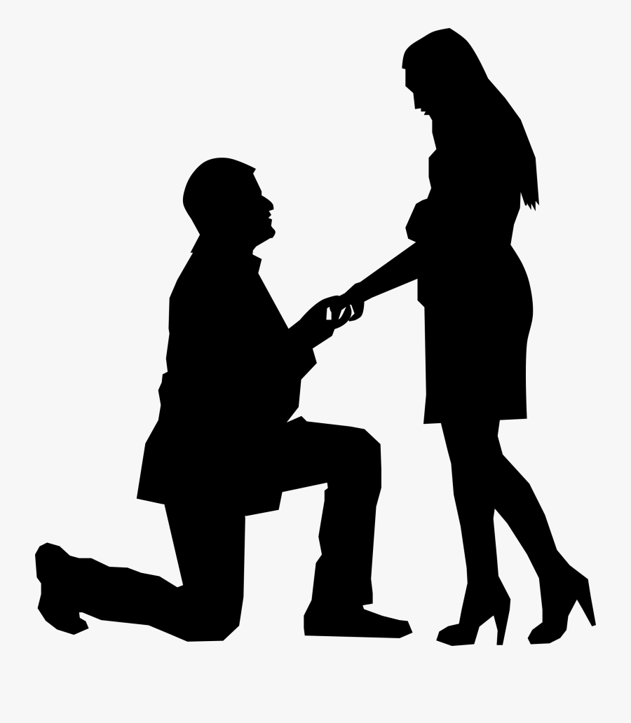 Engagement Clipart Marriage Proposal - Love Clipart Black And White, Transparent Clipart