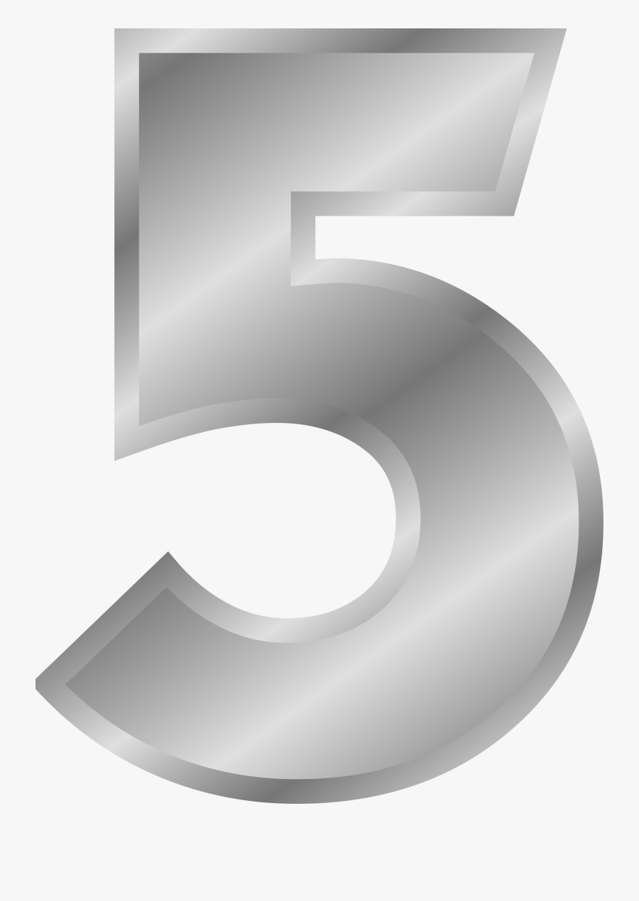 Symbol,angle,number - Silver Number 5 Png, Transparent Clipart